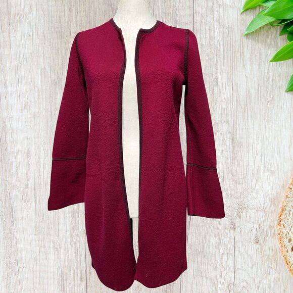 Chicos Reversible Cardigan Size 0 (Actual =‎ 4) Red Open Front Chic Versatile - Picture 1 of 7